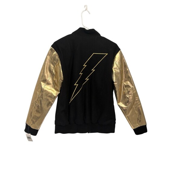 CHRLDR 'Object of Desire' metallic gold sleeve varsity jacket wool coat Medium - Picture 2 of 6